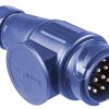 Släpvagnskontakt 13-polig till släpvagn -blå